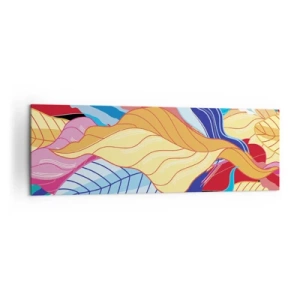 Bild auf Leinwand - Leinwandbild - Kräftig gefärbte Blätter schaffen eine dynamische Komposition - 160x50cm - Buntes Durcheinander - Moderne Wanddekoration für Wohnzimmer und Schlafzimmer ARTTOR