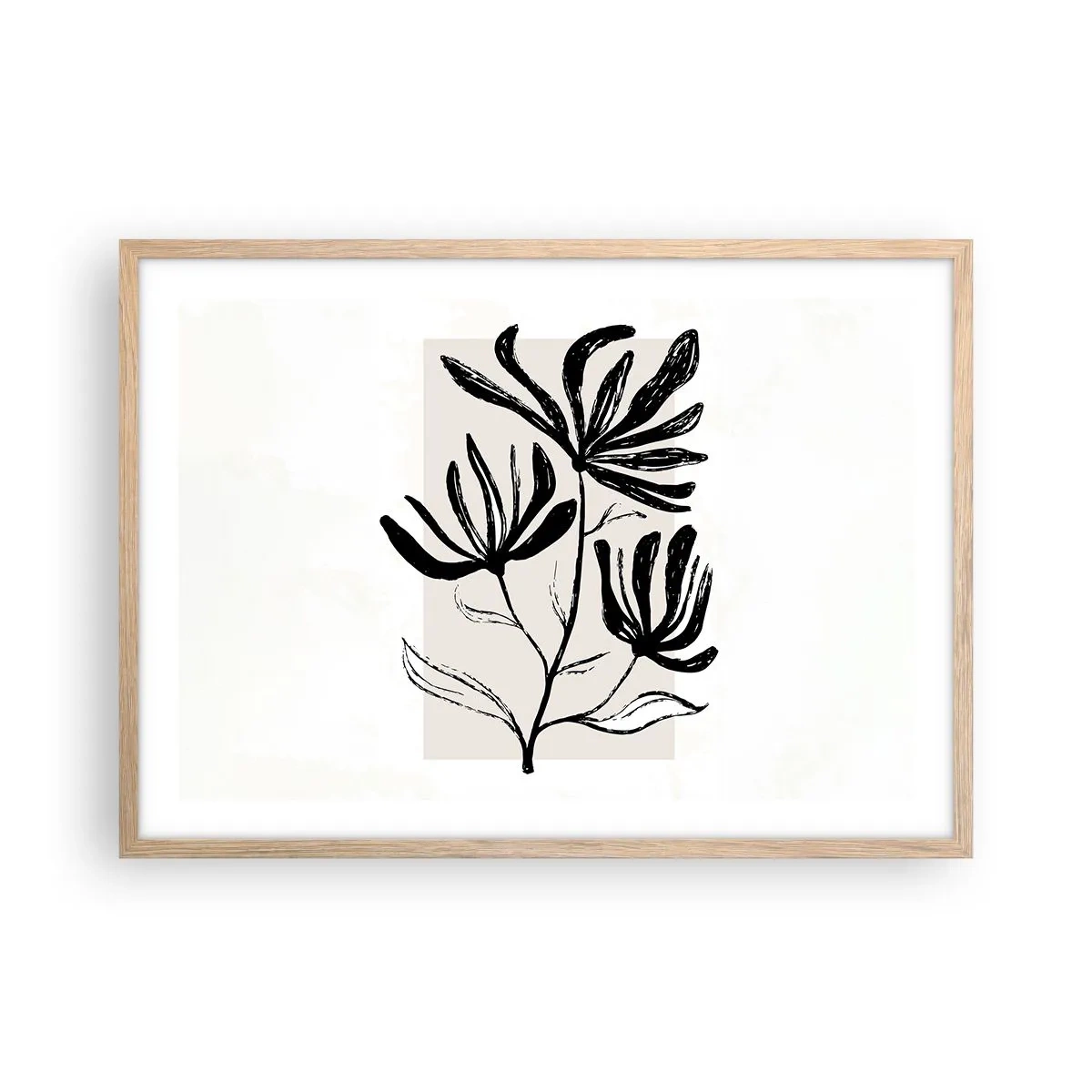 Poster in einem Rahmen aus heller Eiche - Skizze für das Herbarium - 70x50 cm