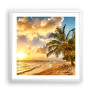 Poster in einem weißen Rahmen - Ewiger Sommer, immer Urlaub - 50x50 cm