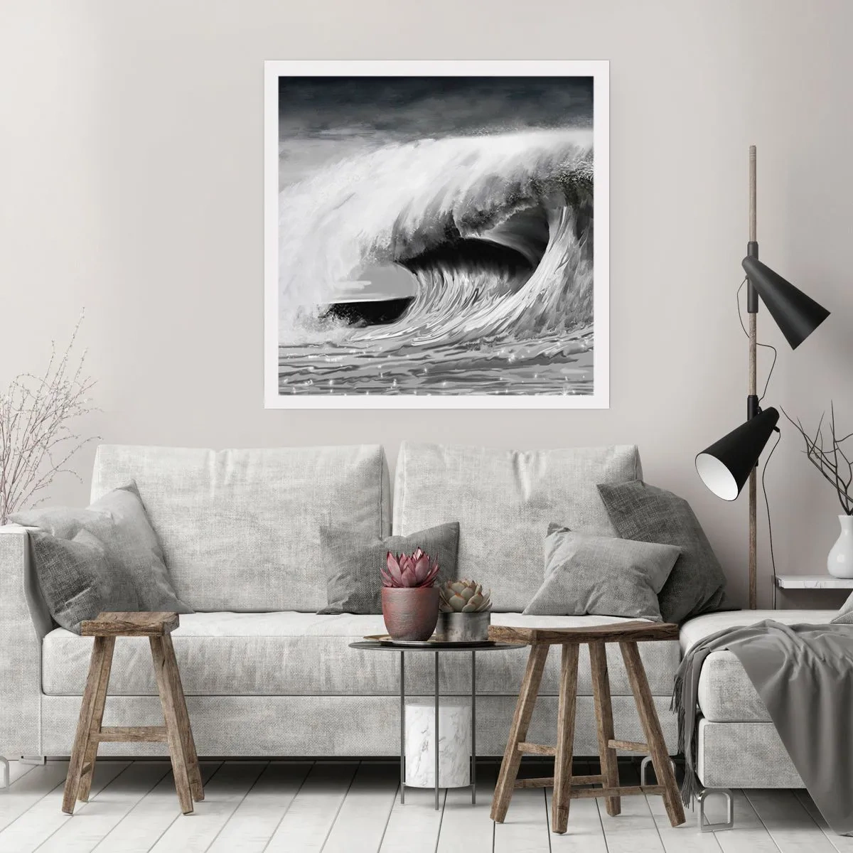 Poster - Wut des Ozeans - 30x30 cm