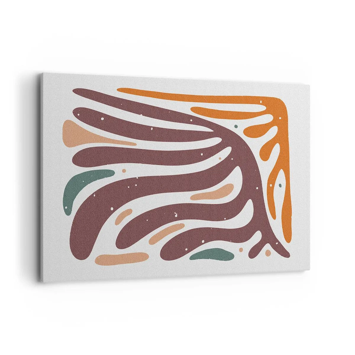 Bild auf Leinwand - Leinwandbild - Organisches Muster mit strahlenden Linien in warmen Farbtönen - 120x80cm - Strahlende organische Komposition - Moderne Wanddekoration für Wohnzimmer und Schlafzimmer ARTTOR
