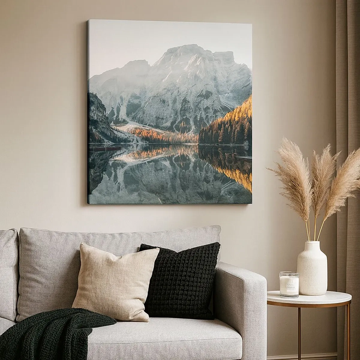 Bild auf Leinwand - Leinwandbild - Spiegellandschaft - 30x30 cm