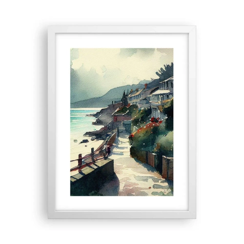 Poster in einem weißen Rahmen - Mittelmeerstadt - 30x40 cm