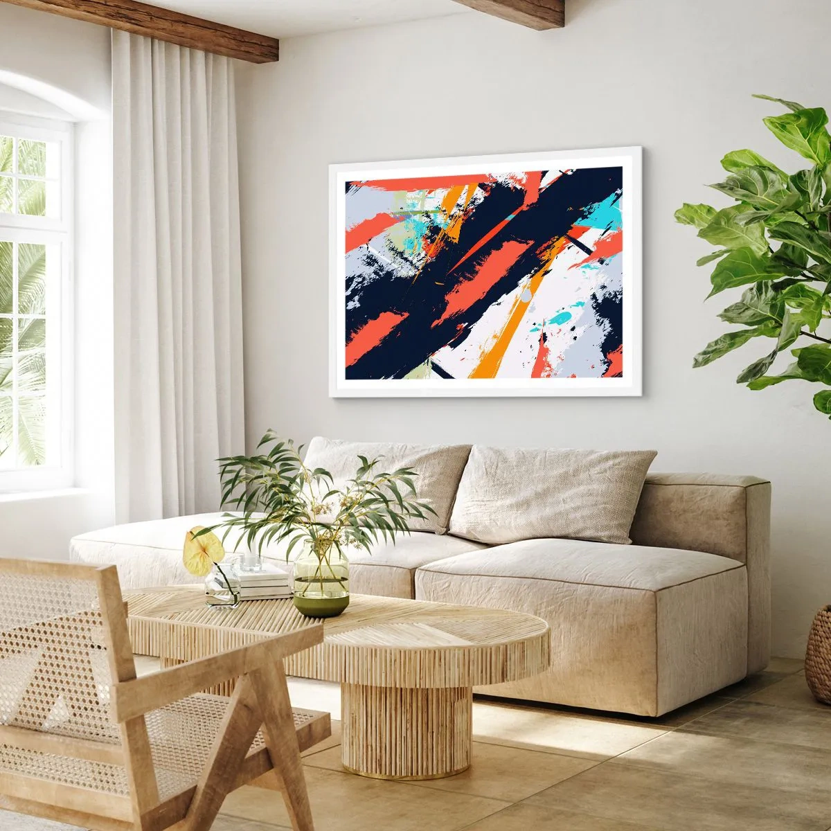 Poster in einem weißen Rahmen - Dynamische Komposition - 50x40 cm