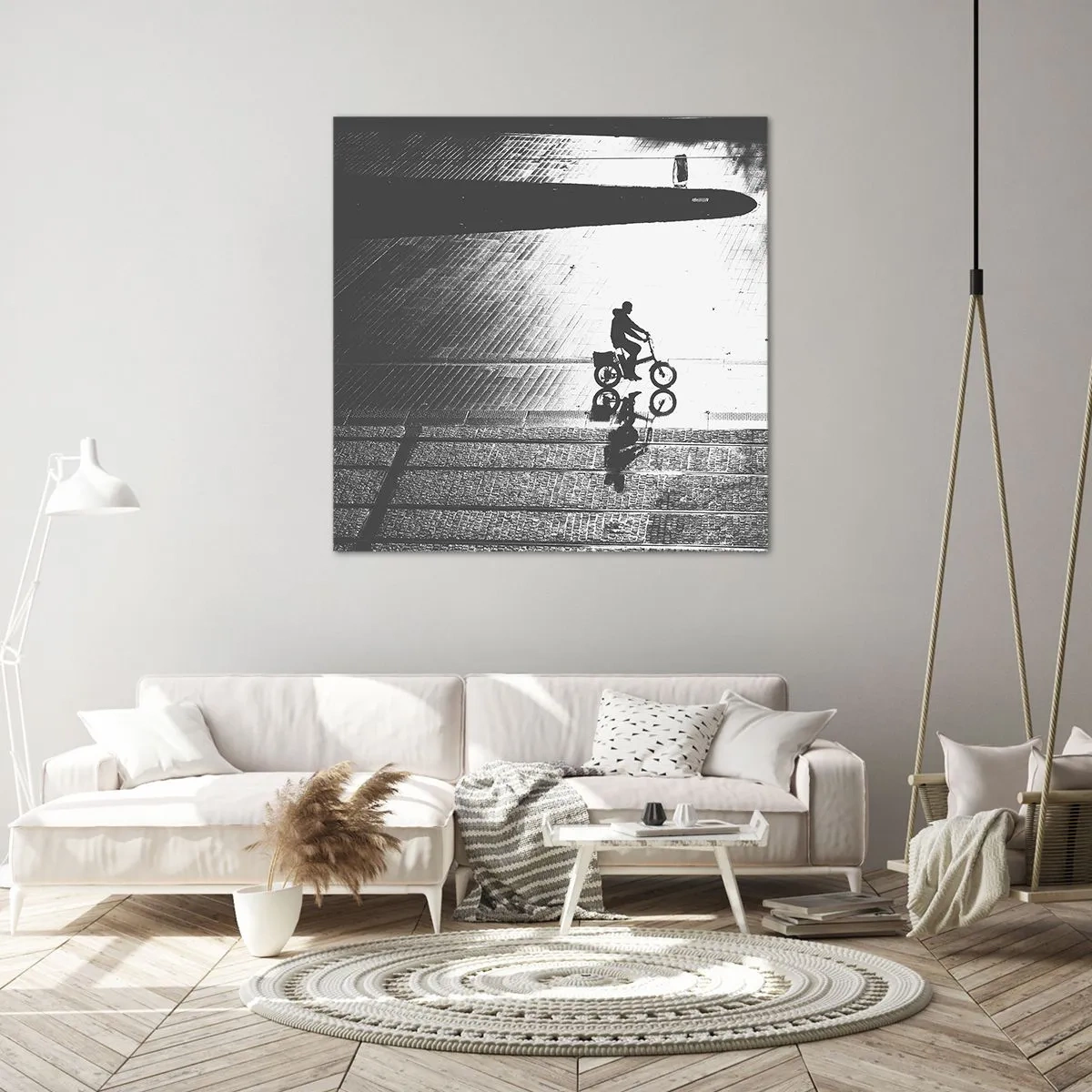 Bild auf Leinwand - Leinwandbild - Vor sich hin durch die Stadt - 50x50 cm