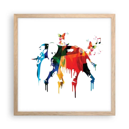 Poster in einem Rahmen aus heller Eiche - Jeder kann tanzen - 40x40 cm