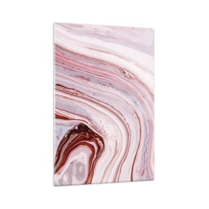 Glasbild - Bild auf glas - Abstraktes Muster in Rosa und Weiß - 70x100cm - Geradeaus, dann rechts runter - Moderne Wanddekoration für Wohnzimmer und Schlafzimmer ARTTOR