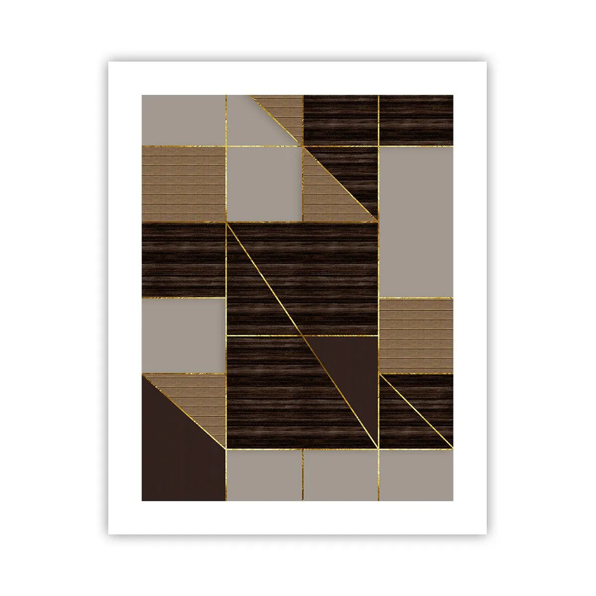 Poster - Ein Mosaik aus Braun und Gold - 40x50 cm