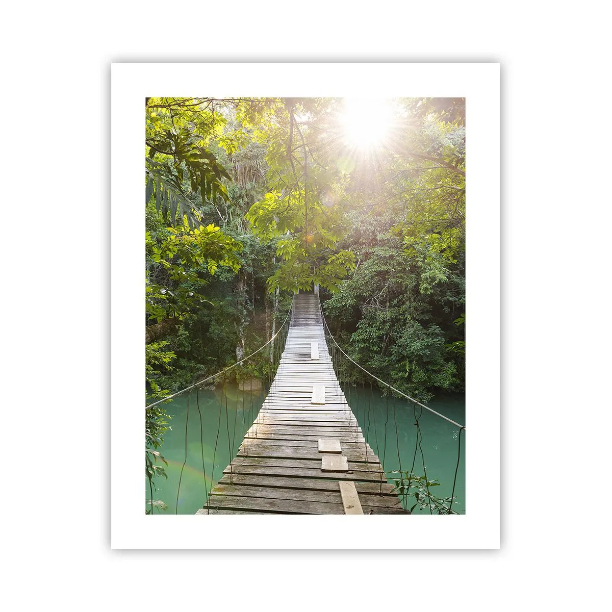 Poster - Über das azurblaue Wasser zum azurblauen Wald - 40x50 cm