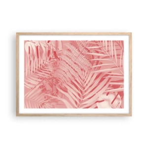 Poster in einem Rahmen aus heller Eiche - Rosa Konzept - 70x50 cm