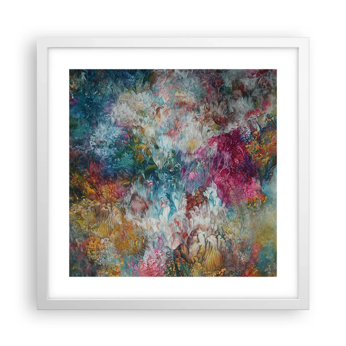 Poster in einem weißen Rahmen - In voller Blüte - 40x40 cm