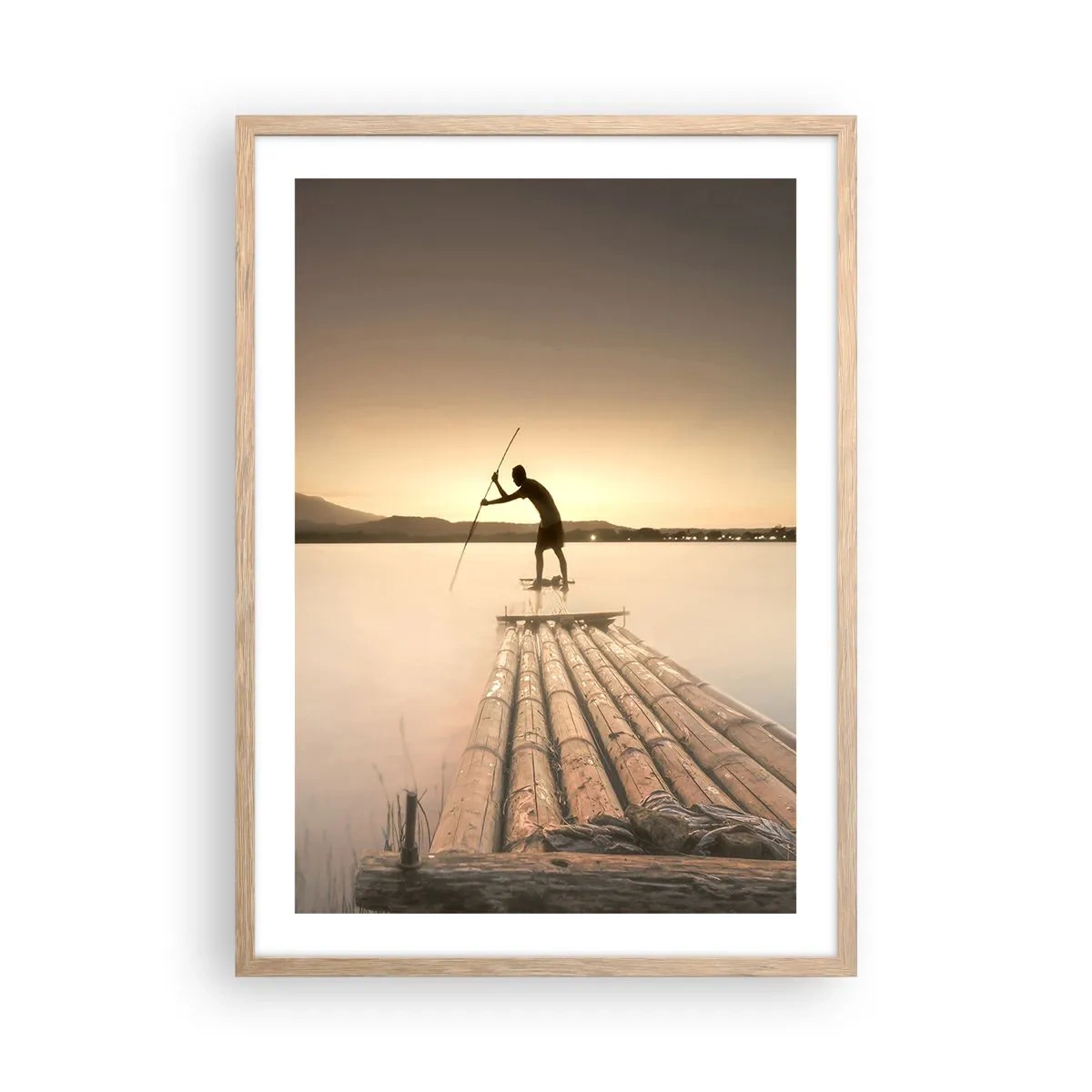 Poster in einem Rahmen aus heller Eiche - Vor dem schlafen gehen - 50x70 cm