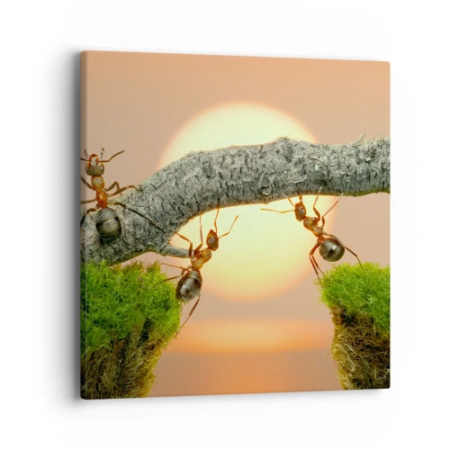 Bild auf Leinwand - Leinwandbild - Glücklich, zusammen arbeiten - 40x40 cm