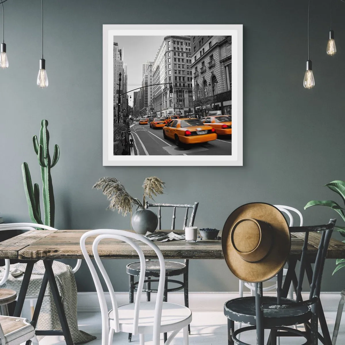 Poster in einem weißen Rahmen - Sonnen der Großstadt - 30x30 cm