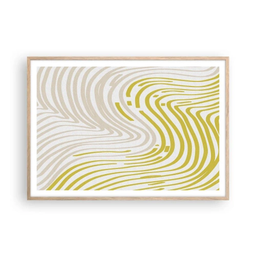 Poster in einem Rahmen aus heller Eiche - Komposition mit sanfter Biegung - 100x70 cm