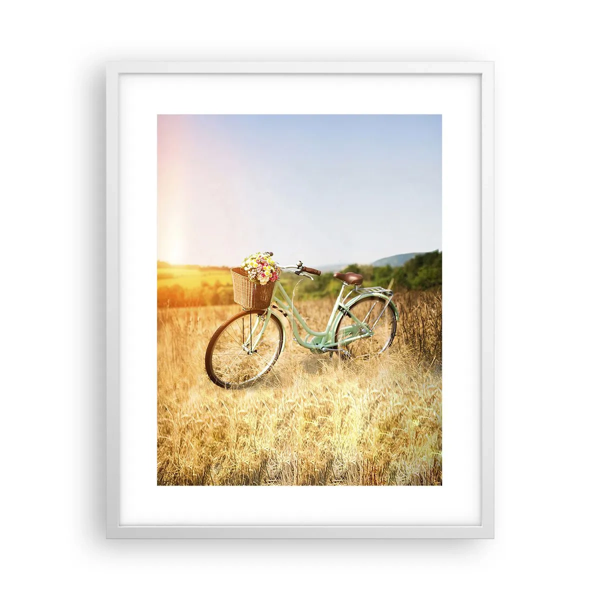 Poster in einem weißen Rahmen - Ich bleibe eine Weile hier - 40x50 cm