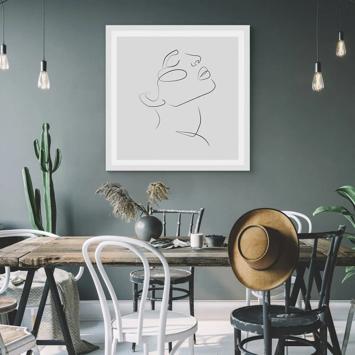 Poster in einem weißen Rahmen - Die Drehungen und Wendungen der Träume - 60x60 cm