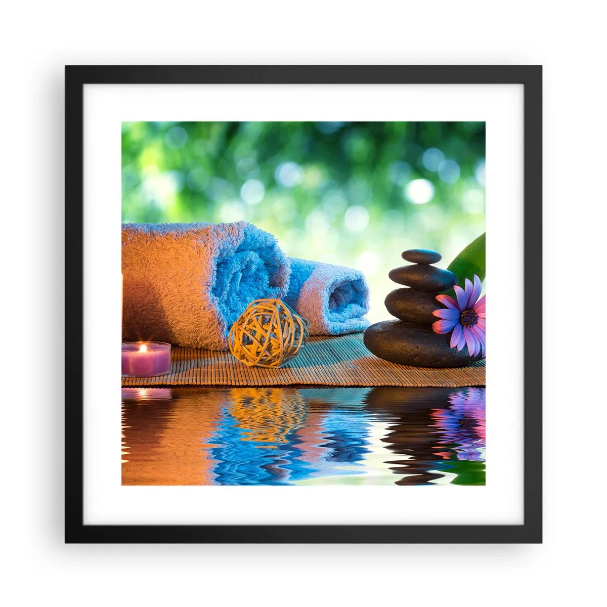 Poster in einem schwarzem Rahmen - Zeit für den Körper - 40x40 cm