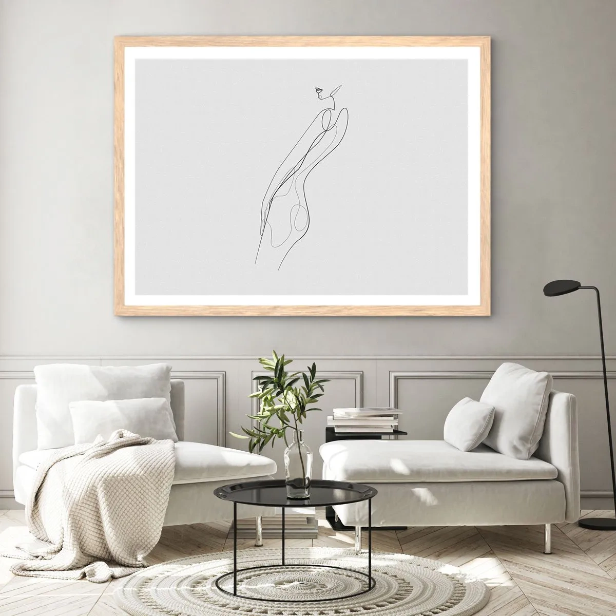 Poster in einem Rahmen aus heller Eiche - Bloß ein Versprechen - 50x40 cm