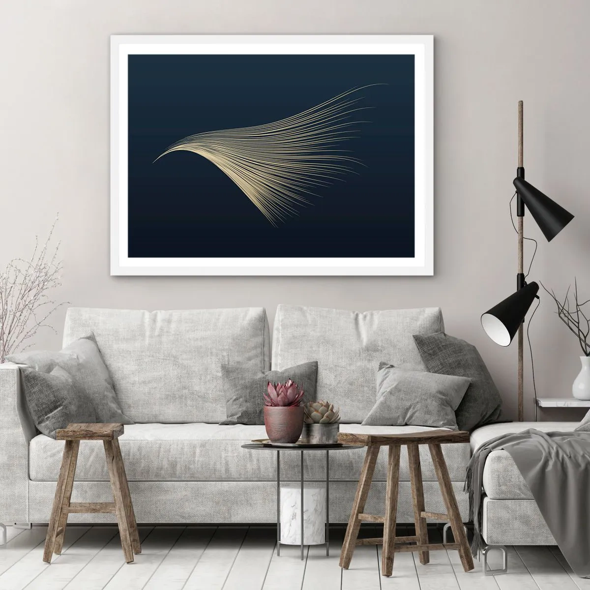 Poster in einem weißen Rahmen - Wie das Haar eines Engels - 70x50 cm