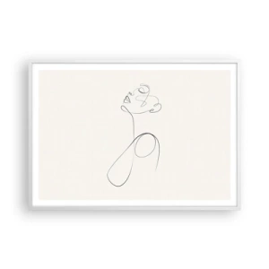 Poster in einem weißen Rahmen - Versunken in Träumen - 100x70 cm