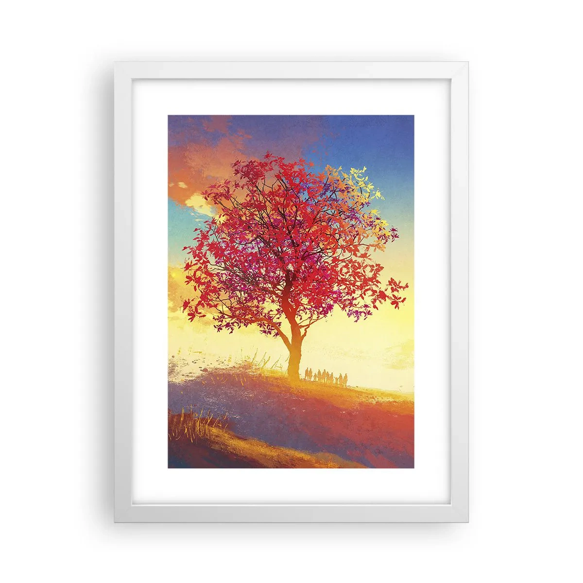 Poster in einem weißen Rahmen - Pilger am Ziel - 30x40 cm