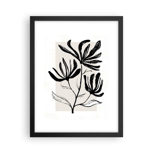 Poster in einem schwarzem Rahmen - Skizze für das Herbarium - 30x40 cm