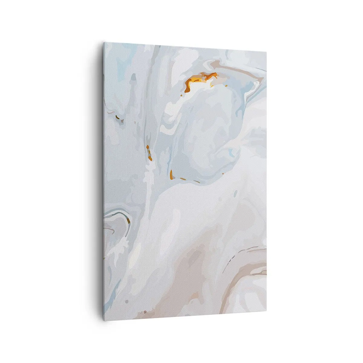 Bild auf Leinwand - Leinwandbild - Abstrakte Wellen in Blau- und Weißtönen - 80x120cm - Das Weiß wird erhoben - Moderne Wanddekoration für Wohnzimmer und Schlafzimmer ARTTOR