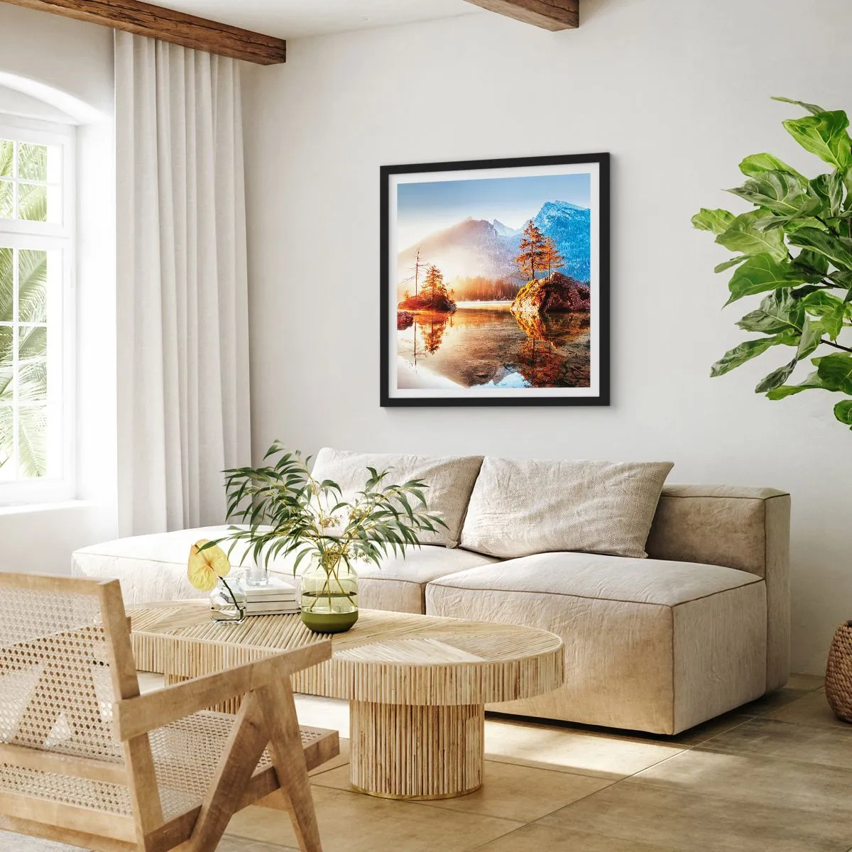 Poster in einem schwarzem Rahmen - Natur in neuem Licht - 30x30 cm