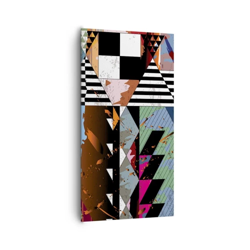 Bild auf Leinwand - Leinwandbild - Geometrisch und organisch - 65x120 cm