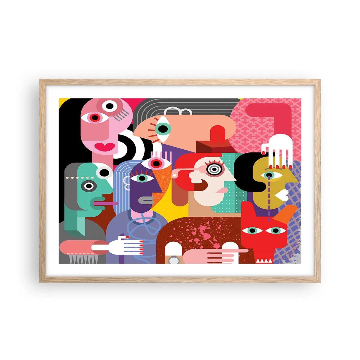 Poster in einem Rahmen aus heller Eiche - Wir sind von Herrn Picasso - 70x50 cm