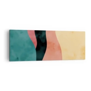 Bild auf Leinwand - Leinwandbild - Abstrakte Wellen in Pastellfarben - 140x50cm - Konforme Nichtkonformität - Moderne Wanddekoration für Wohnzimmer und Schlafzimmer ARTTOR