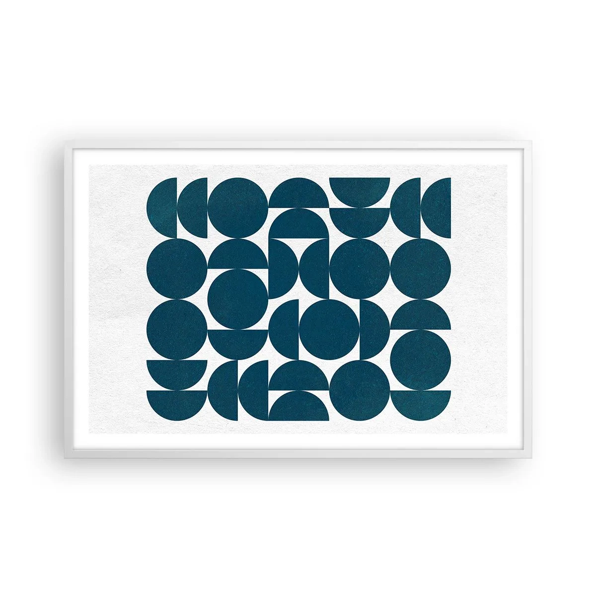 Poster in einem weißen Rahmen - Kreise und Halbkreise - 91x61 cm