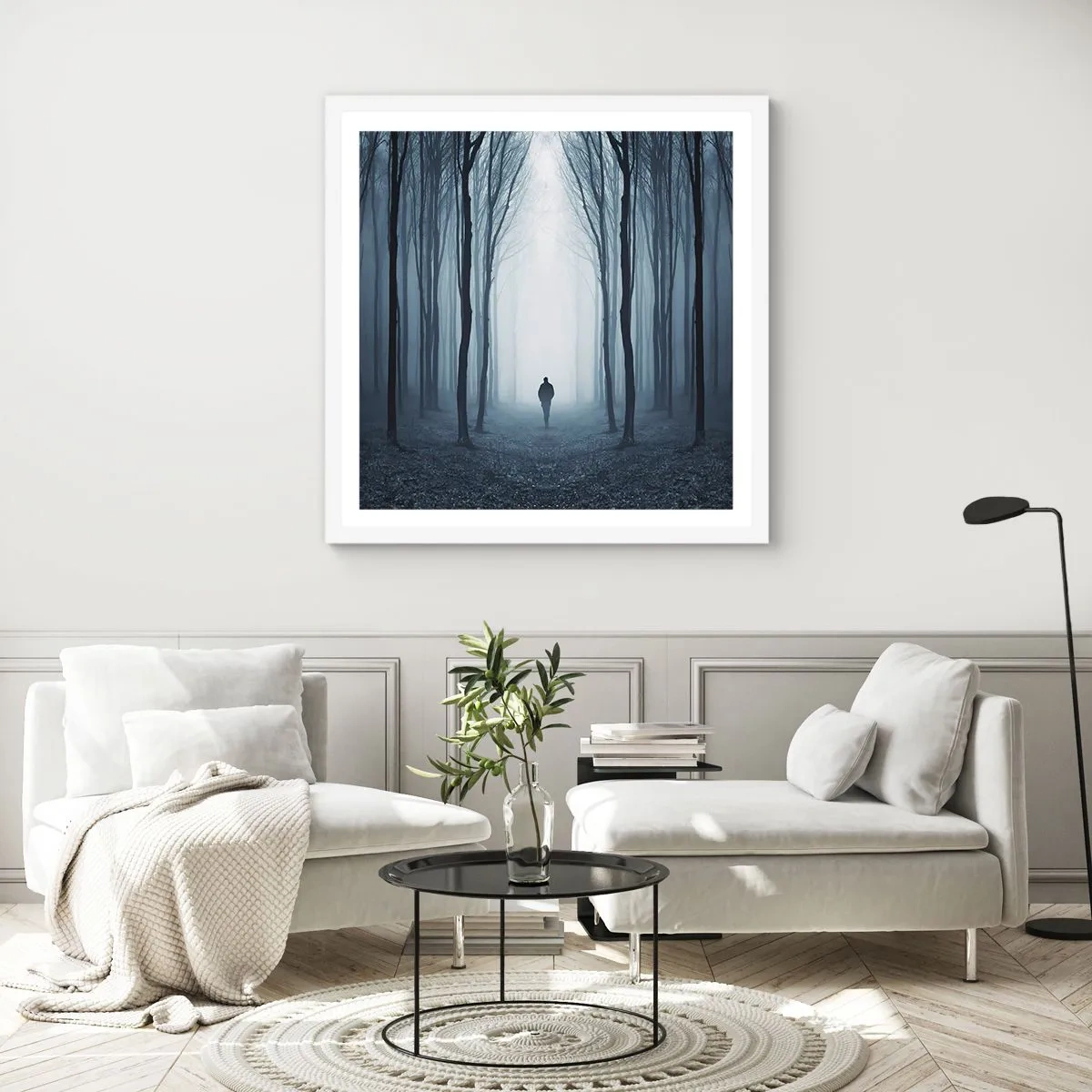 Poster in einem weißen Rahmen - Alles einfach und übersichtlich - 60x60 cm