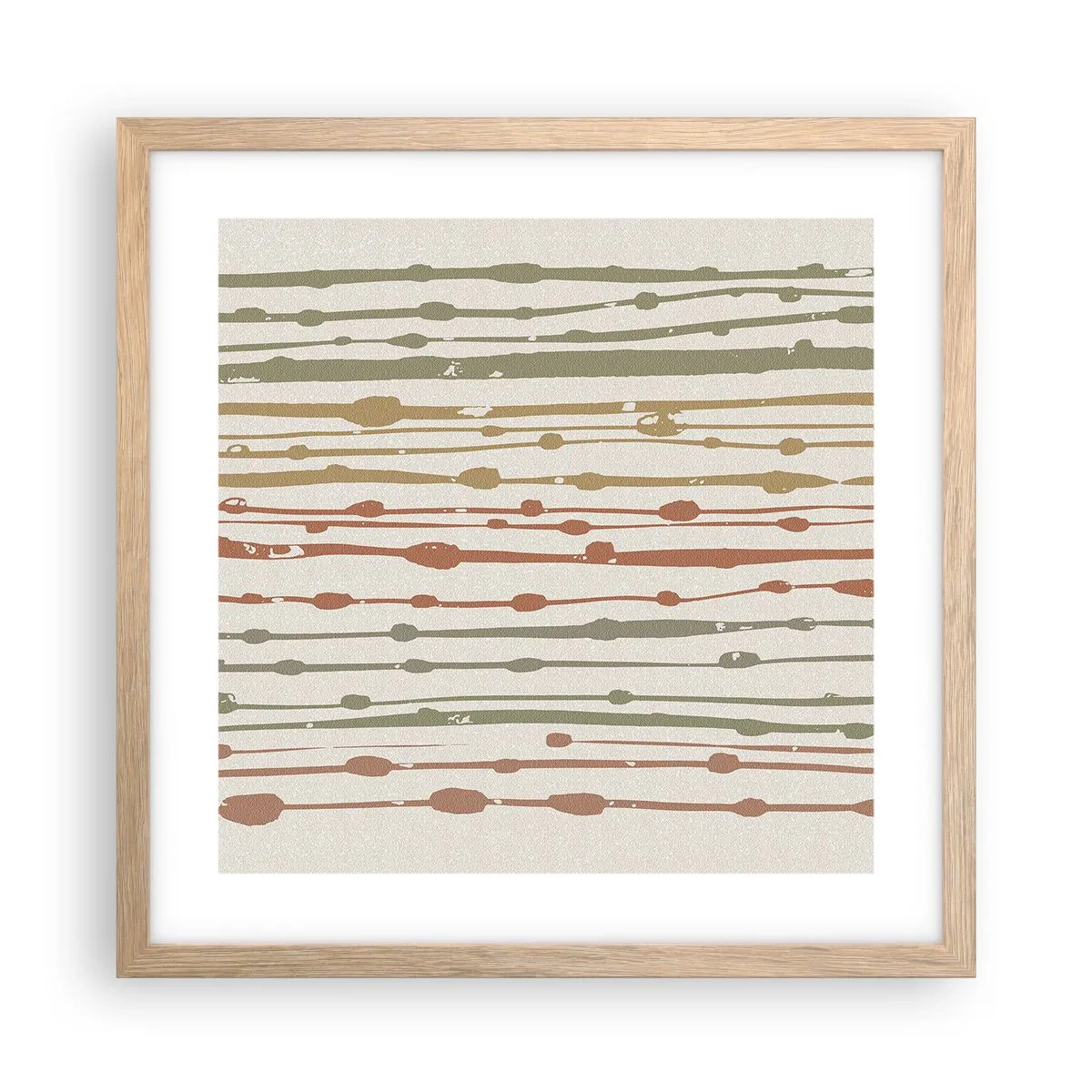 Poster in einem Rahmen aus heller Eiche - Musikalische Notation von Farben - 40x40 cm