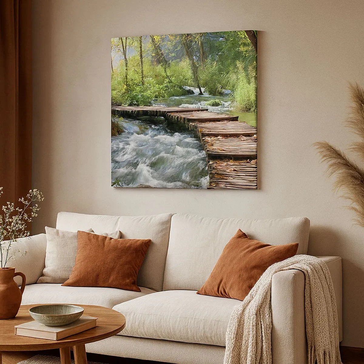 Bild auf Leinwand - Leinwandbild - Über der schaumigen Kaskade - 30x30 cm