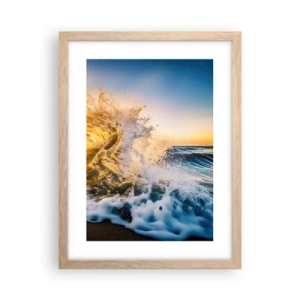 Poster in einem Rahmen aus heller Eiche - Spaß im Sand - 30x40 cm