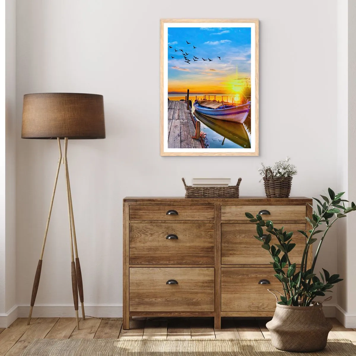 Poster in einem Rahmen aus heller Eiche - Bis morgen - 70x100 cm