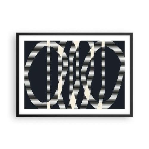 Poster in einem schwarzem Rahmen - Geometrische Linien in hellen Farbtönen auf dunklem Hintergrund - 70x50cm - Ein Versuch, die Dunkelheit zu durchbrechen - Moderne Wanddekoration für Wohnzimmer und Schlafzimmer ARTTOR