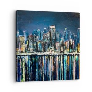 Bild auf Leinwand - Leinwandbild - Kaskade von Lichtern - 30x30 cm