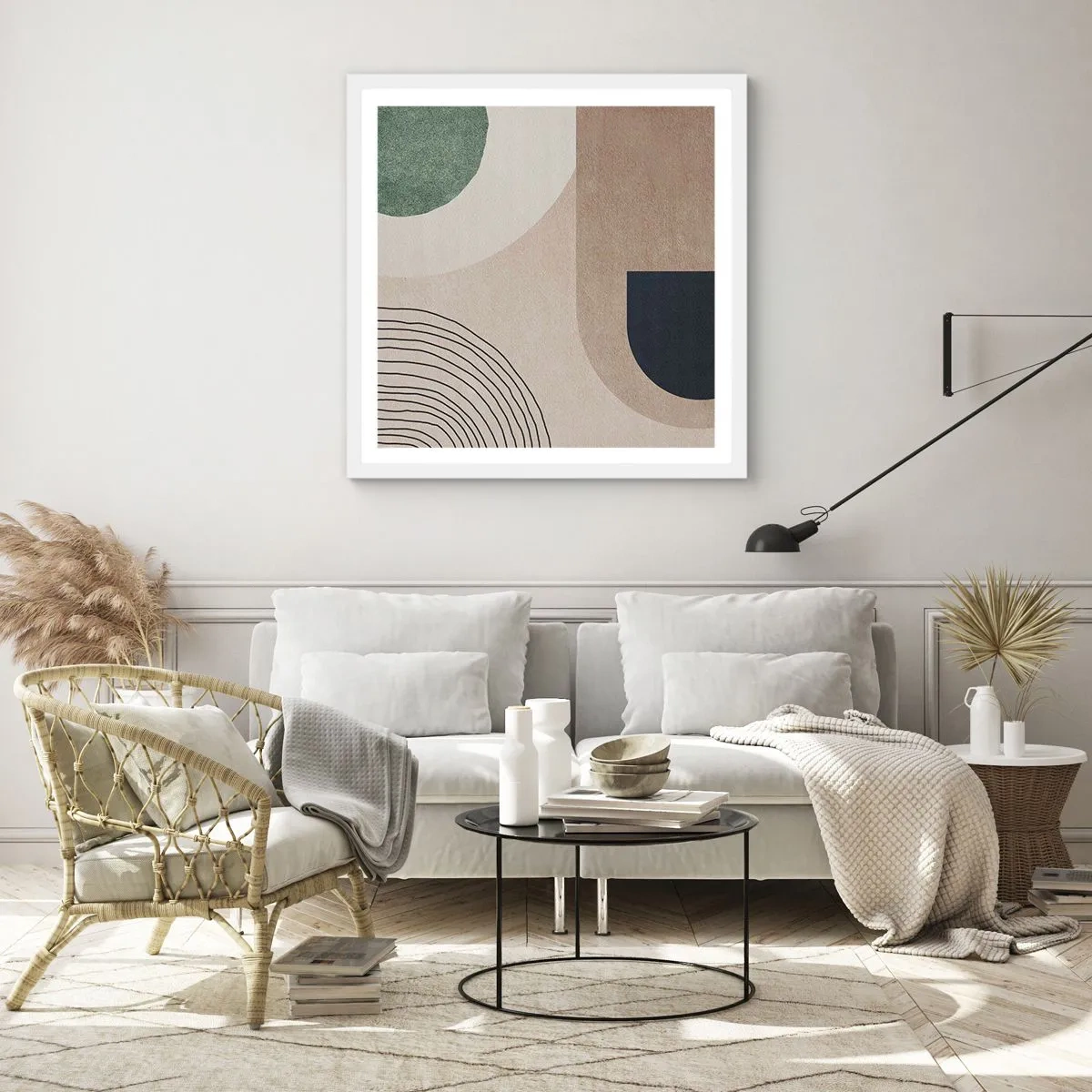 Poster in einem weißen Rahmen - Sanftheit des Ovals - 40x40 cm