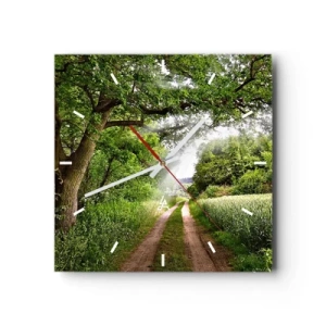 Wanduhr - Glasuhr - Et in Arcadia ego - 40x40 cm