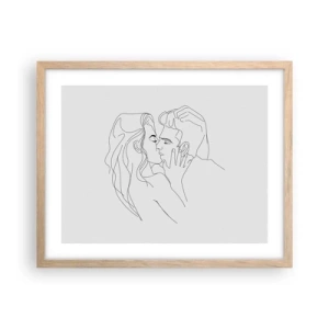 Poster in einem Rahmen aus heller Eiche - Dieselbe Linie - 50x40 cm