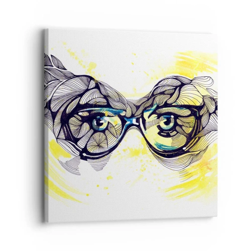 Bild auf Leinwand - Leinwandbild - Durch blaue Brille - 30x30 cm