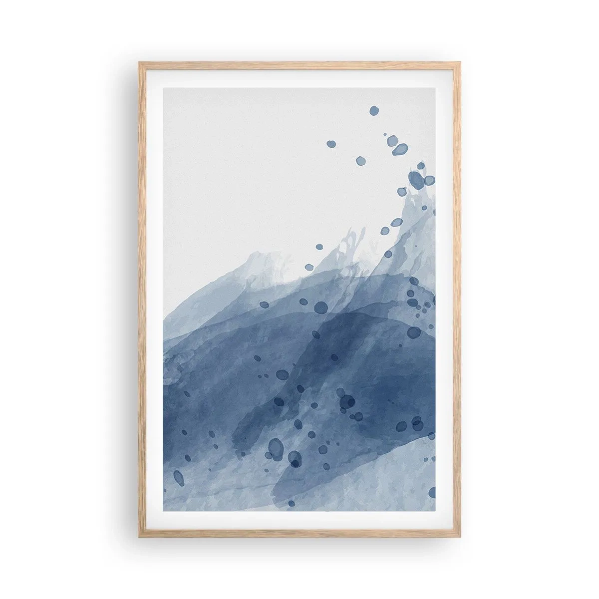 Poster in einem Rahmen aus heller Eiche - Blauer Tüll - 61x91 cm