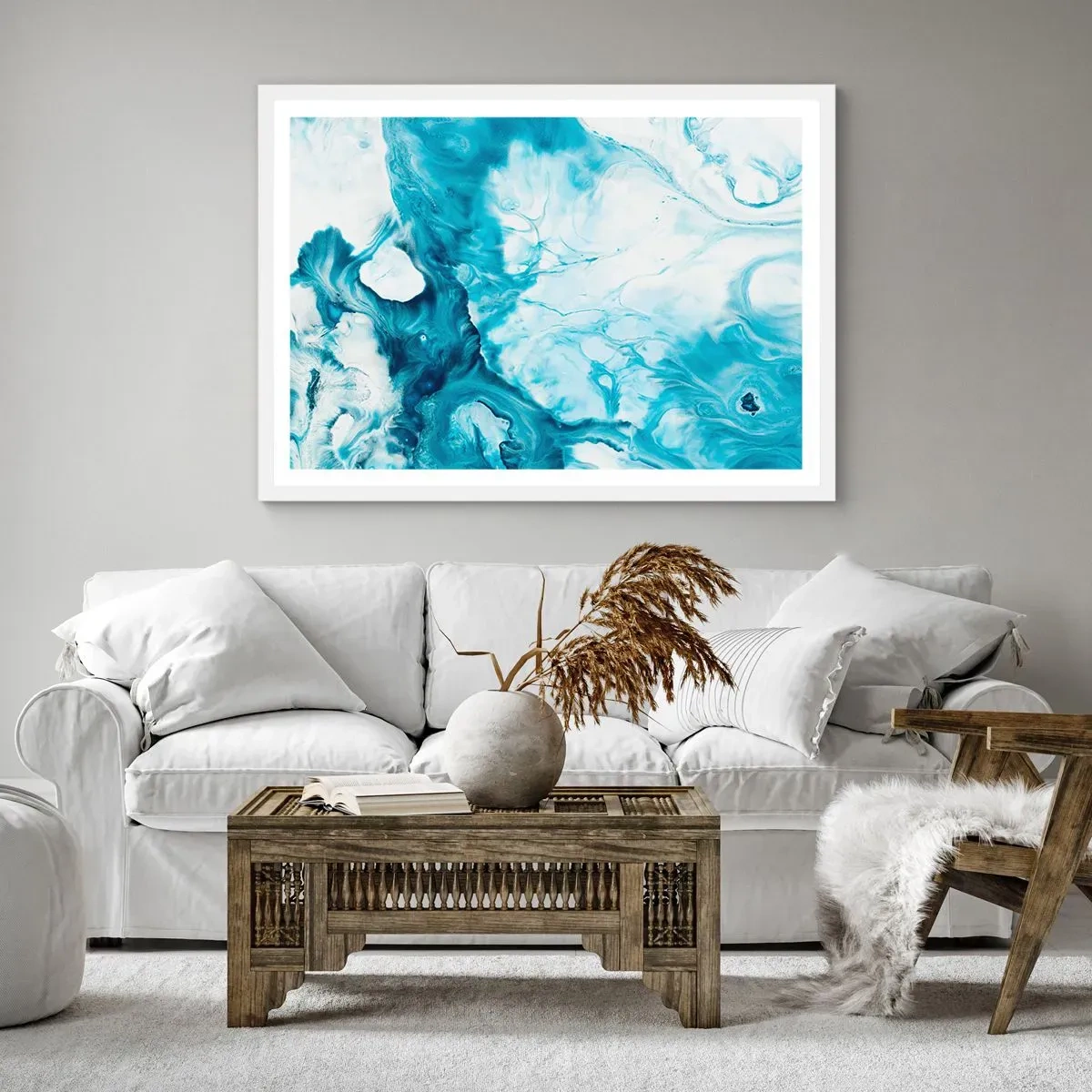 Poster in einem weißen Rahmen - Blaues Konzert - 40x30 cm