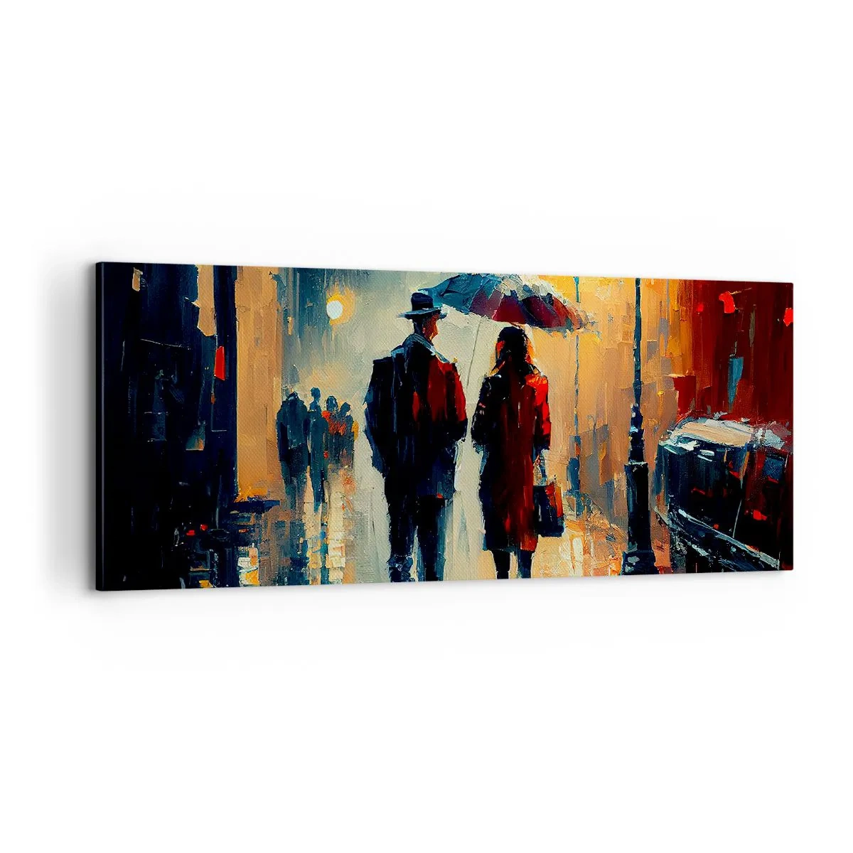 Bild auf Leinwand - Leinwandbild - Urbane Liebesgeschichte - 100x40 cm