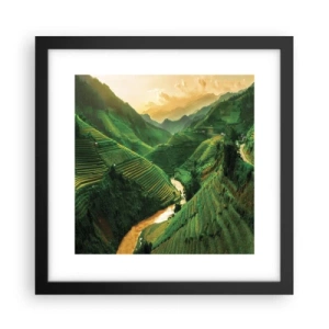 Poster in einem schwarzem Rahmen - Vietnamesisches Tal - 30x30 cm