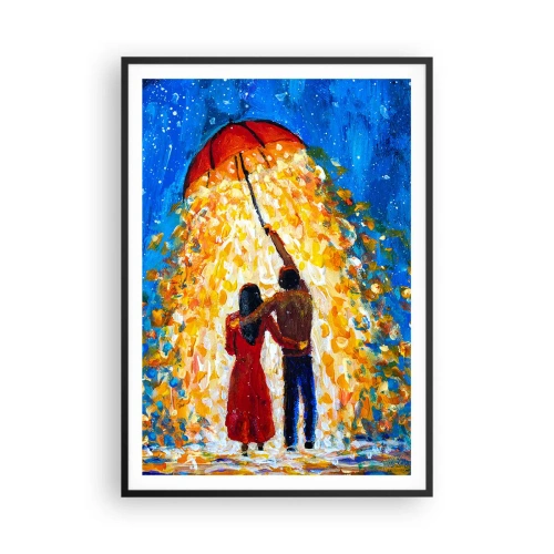 Poster in einem schwarzem Rahmen - Zauber eines Regenabends? - 70x100 cm