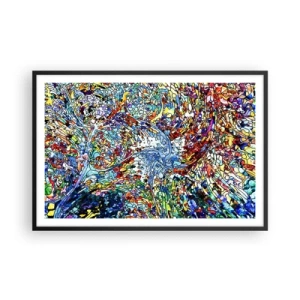 Poster in einem schwarzem Rahmen - Glasmalerei Wassertropfen - 91x61 cm